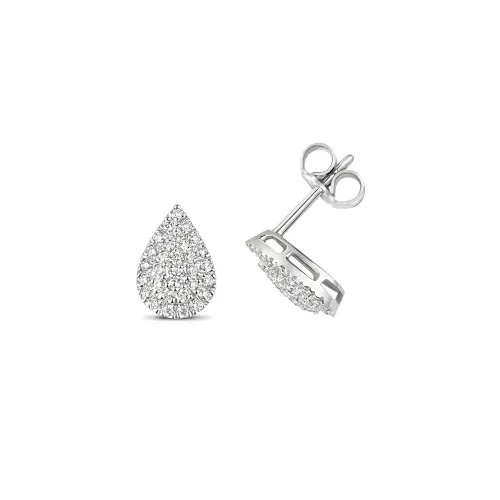 Diamond Cluster Earrings 0.35ct